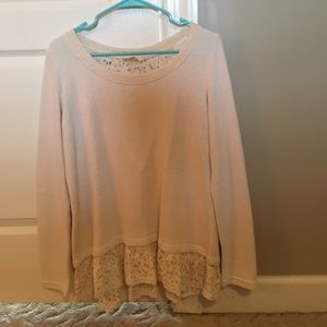 Boutique Lace Back Sweater